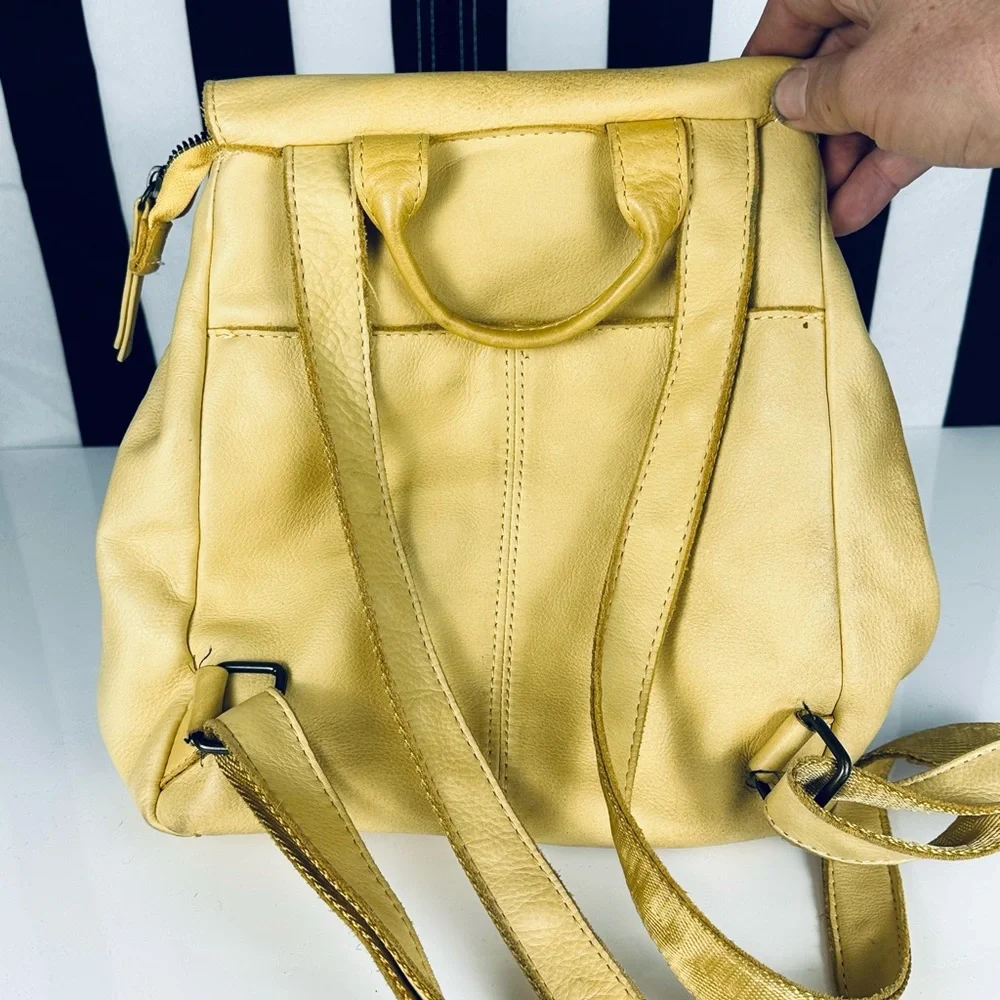 American Leather Company Vintage Soft Yellow Leather Backpack